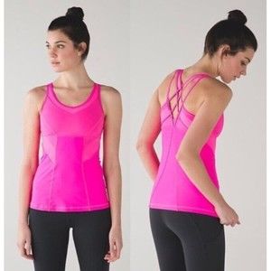 Lululemon Women's Size 4 Strap It Like Its Hot Tank Pink.    H